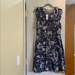 Loft Button-down flowered dress